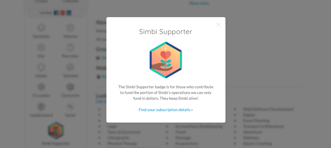 Announcing the Simbi Supporter Badge